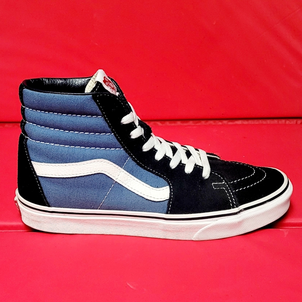Vans Classic Sk8 Hi Black and Blue Unisex Sneakers size Men's 7.5 / Women's 9
